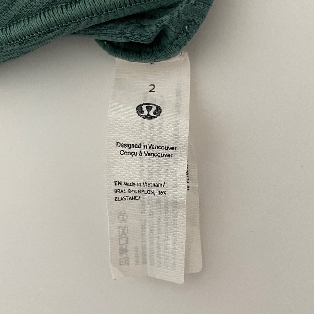 Lululemon Like A Cloud Sports Bra Ribbed Green Size 2 - Picture 14 of 16